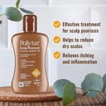 Polytar Shampo Kulit Kepala, untuk pengobatan Psoriasis, Dermatitis Seboroik, Eksim, dan Ketombe, meredakan kulit kepala gatal dan bersisik, mengandung tar batu bara, 150ml (1 botol)